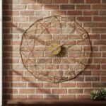 Golden Faceted Metal Wall Clock - Image 2