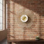 Golden Floral Metal Wall Clock