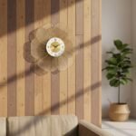 Golden Floral Metal Wall Clock - Image 3