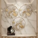 Golden Ginkgo Rings Metal Wall Art - Image 2