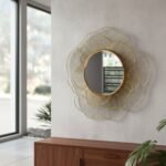 Golden Petal Metal Wall Mirror - Image 2