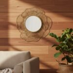 Golden Petal Metal Wall Mirror