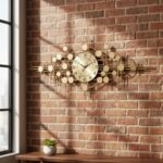 Golden Radiance Metal Wall Clock