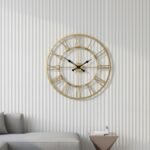 Golden Roman Numeral Wall Clock