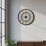 Golden Roman Numeral Wall Clock