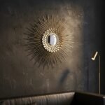 Golden Spiked Metal Wall Mirror