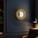 Golden Spiked Metal Wall Mirror - Image 2