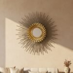 Golden Spiked Metal Wall Mirror - Image 3