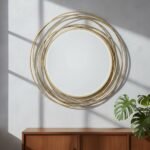 Golden Swirl Metal Wall Mirror