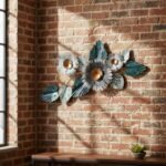 Green Floral Metal Wall Art - Image 2