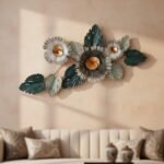 Green Floral Metal Wall Art - Image 3