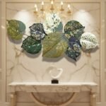 Green Gold Leaf Metal Wall Art - Image 3