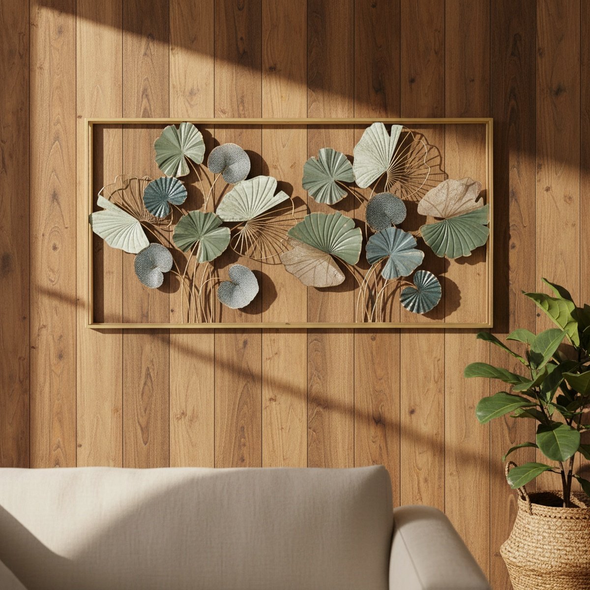 lotus-leaf-metal-wall-art-ah-8121134547144-1 Lotus Leaf Metal Wall Art - Image 1
