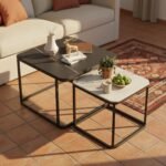Marble Square Nesting Table Set of 2 - Image 2