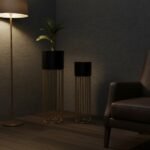 Luxury Black and Gold Metal Floor Planter Set of 2 - Image 2