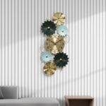 Multicolour Floral Metal Wall Clock - Image 3