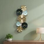 Multicolour Floral Metal Wall Clock