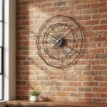 Octagonal Golden Metal Wall Clock - Image 2