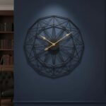 Octagonal Golden Metal Wall Clock
