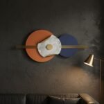 Orange Blue Circles Metal Wall Art - Image 2
