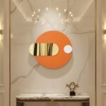 Orange Circle Metal Wall Art - Image 2
