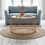 Rose Gold Cage Marble Coffee Table