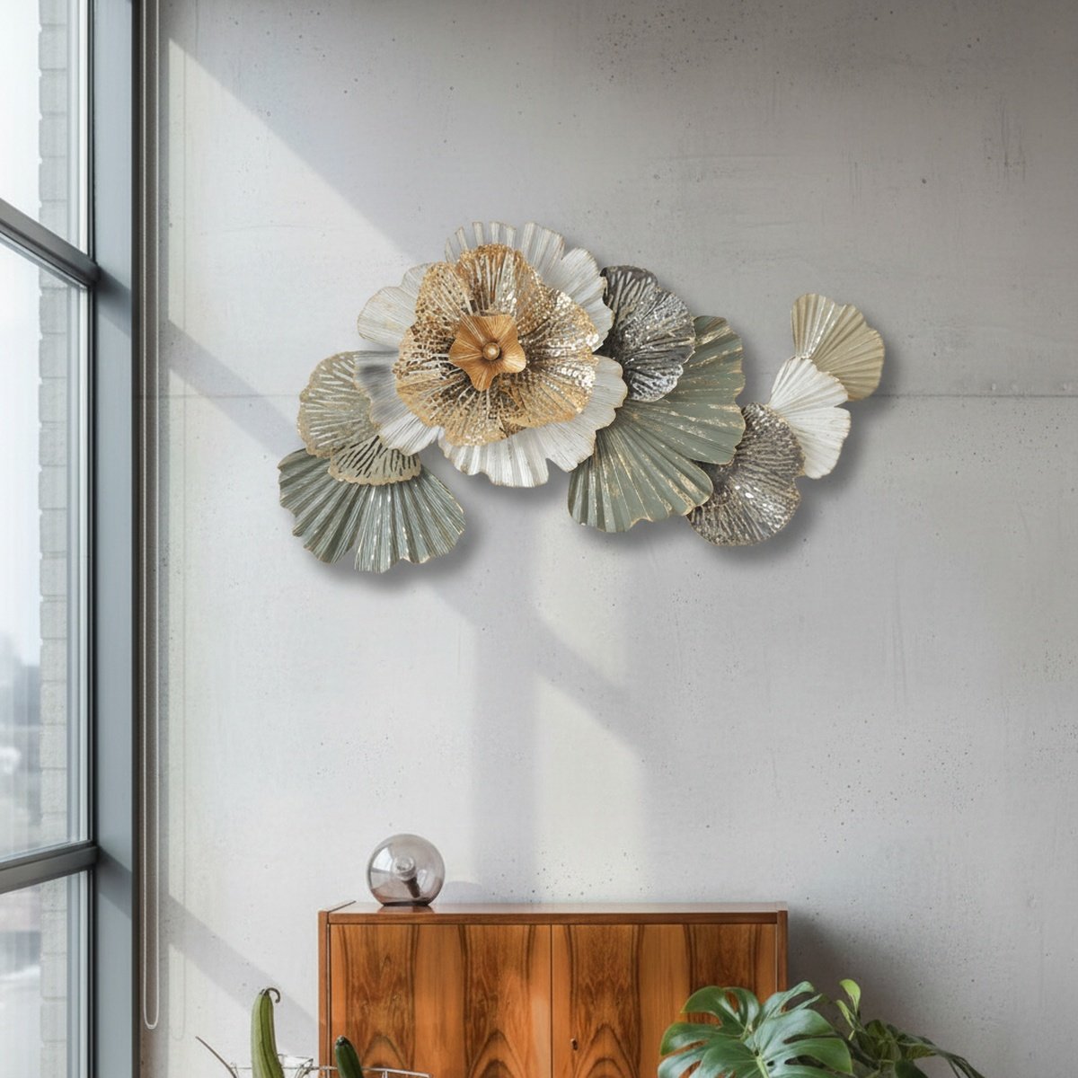 sage-bloom-metal-wall-art-ah-8121133170888-1 Sage Bloom Metal Wall Art - Image 1