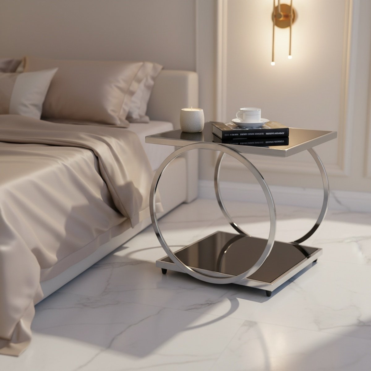 square-black-glass-ring-side-table-ah-8986622525753-1 Square Black Glass Ring Side Table - Image 1