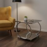 Square Black Glass Ring Side Table - Image 3