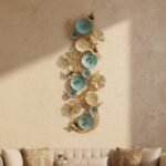 Teal Gold Bloom Metal Wall Art - Image 2