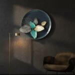 Teal Gold Metal Wall Art
