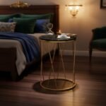 Twisted Gold Black Marble End Table - Image 2