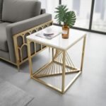 Twisted Gold Marble End Table - Image 2