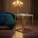 Twisted Gold Marble End Table - Image 3
