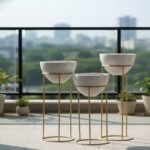 White and Gold Ovate Planter (Set of 3) - Image 3