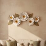 White Floral Metal Wall Art