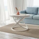 White Marble Geometric Coffee Table | Gold Frame - Image 3