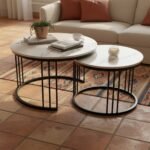 White Marble Classic Nesting Tables | Set of 2 - Image 2