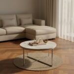 White Marble Round Coffee Table - Image 2