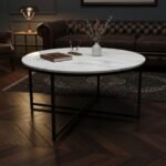White Marble Round Coffee Table - Image 3